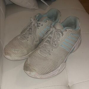 K-Swiss Beige and Light Blue Athletic Shoes